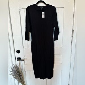 Torrid Black 1/4 Length Sleeve Dress Size 2 (18/20)